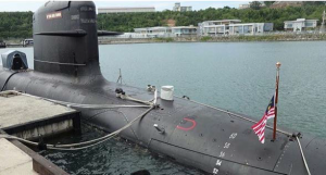 Royal Malaysian Navy's 'KD TUNKU ABDUL RAHMAN' submarine in Teluk Sepanggar, Sabah