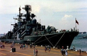 Cold War memories? A Russian Sovremenny destroyer in 1989 in the Norkok navy yard