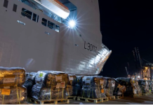 RFA Lyme Bay delivers aid for Gaza