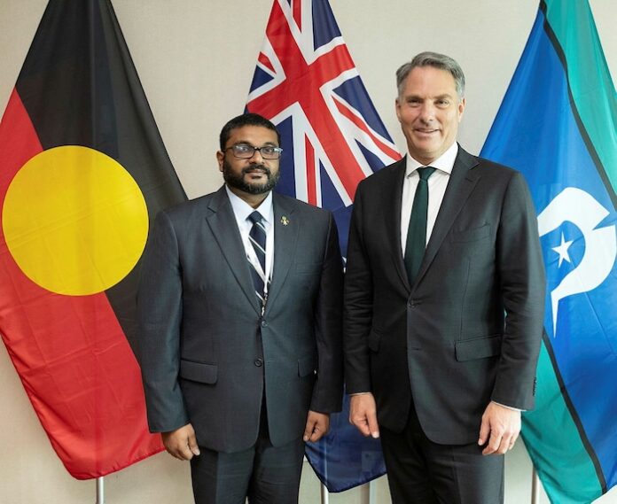 Article 3 Deputy PM Richard Marles and Maldives Minister of Defence Mohamed Ghassan Maumoon source ADF