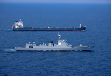 Chinese Naval Task Group escort shipping in Gulf of Aden