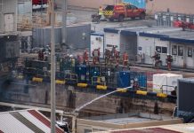 French sub burns in fierce fire