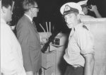 LCDR HAA (Bert) Twiddy, RN, commanding officer of HMS Invermoriston, on a wartime patrol off Singapore in 1965, at the height of the Confrontation with Indonesia