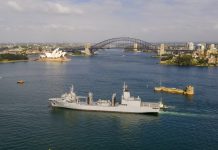 NUSHIP Supply arrives at its home port