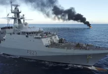 Smuggling vessel goes down