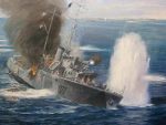 The gallant last stand of HMAS Yarra (II) painting by David Marshall - HMAS Creswell