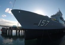 HMAS Perth back in the water