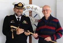 Ceremonial sword presented to HMAS Moreton